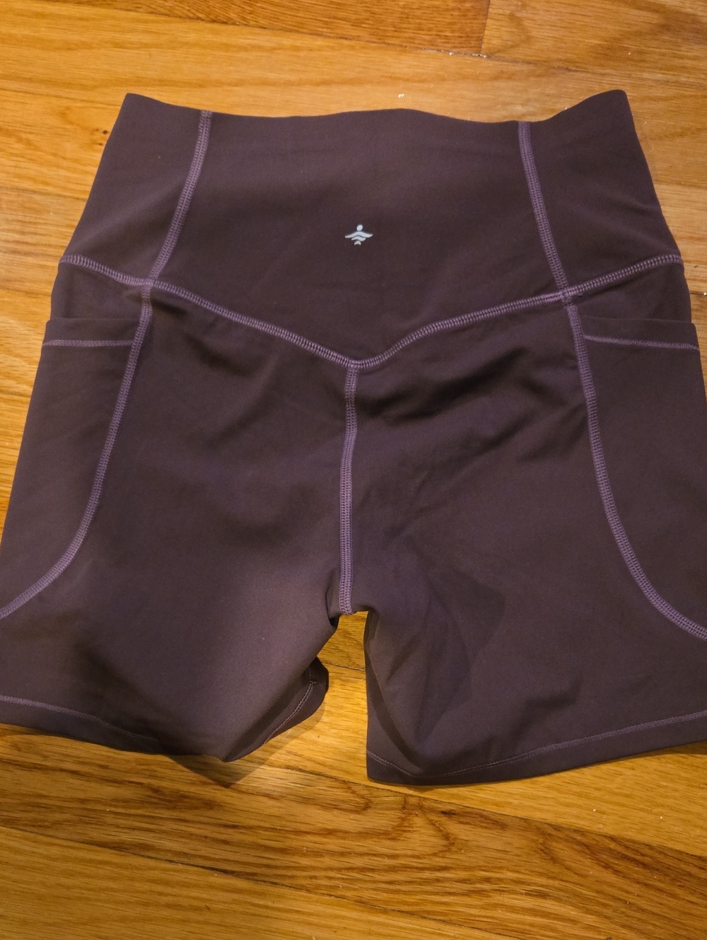 HALARA Dark Purple High-Rise Bike Shorts with Contrast Stitching